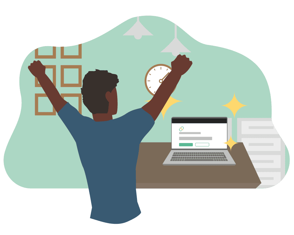 man excited about getting a loan